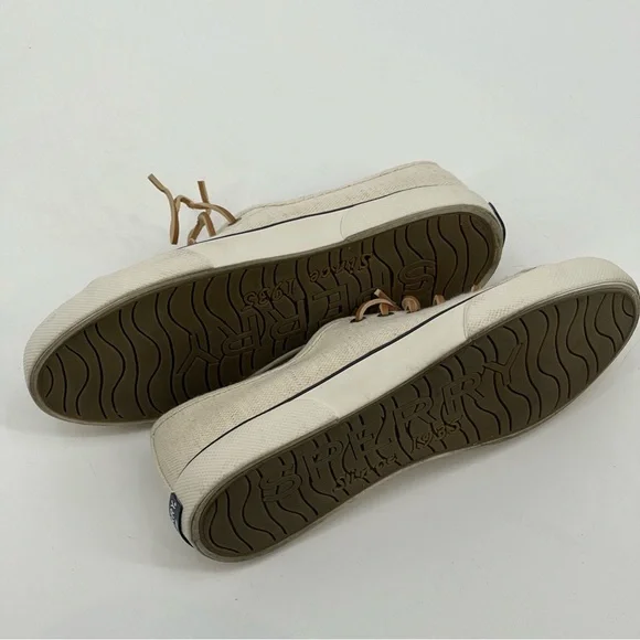 SPERRY TOP-SIDER WOMENS CANVAS BOAT SHOES SZ 8M, LIKE NEW, PREOWNED - Picture 2 of 7